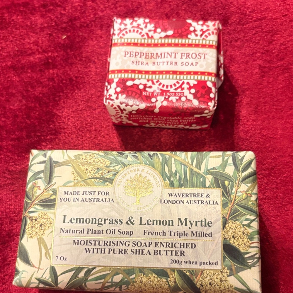 Peppermint Frost Shea Butter and lemongrass lemon large bar from Australia